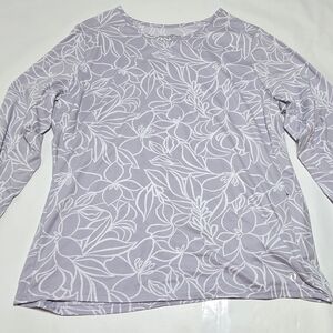 Hang Ten Light Purple Floral Long Sleeve Top